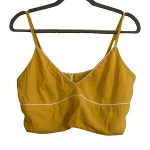 Emerson Fry Silk Crop Top Mustard Yellow Sleeveless‎ Festival Cami Tank Size 10